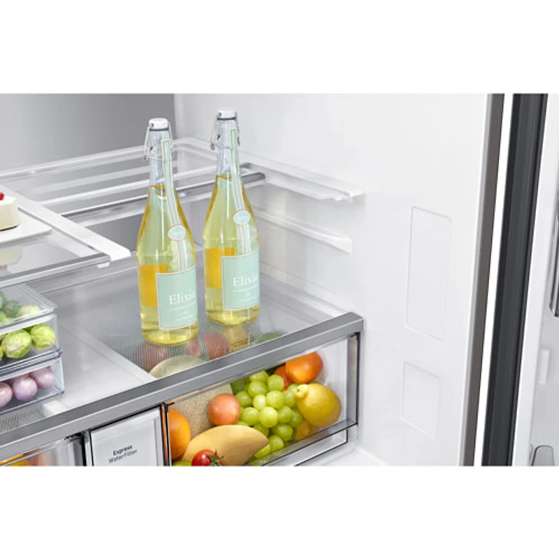 Réfrigérateur à 4 portes et à profondeur de comptoir de 22,5 pi³ et 36 po BESPOKE avec AI Family Hub de Samsung (RF23DB9900QDAC) - Inox