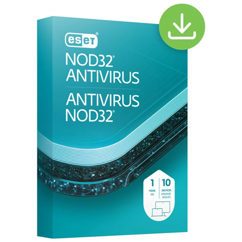 ESET NOD32 Antivirus (PC/Mac) - 10 Devices - 1 Year - Digital Download