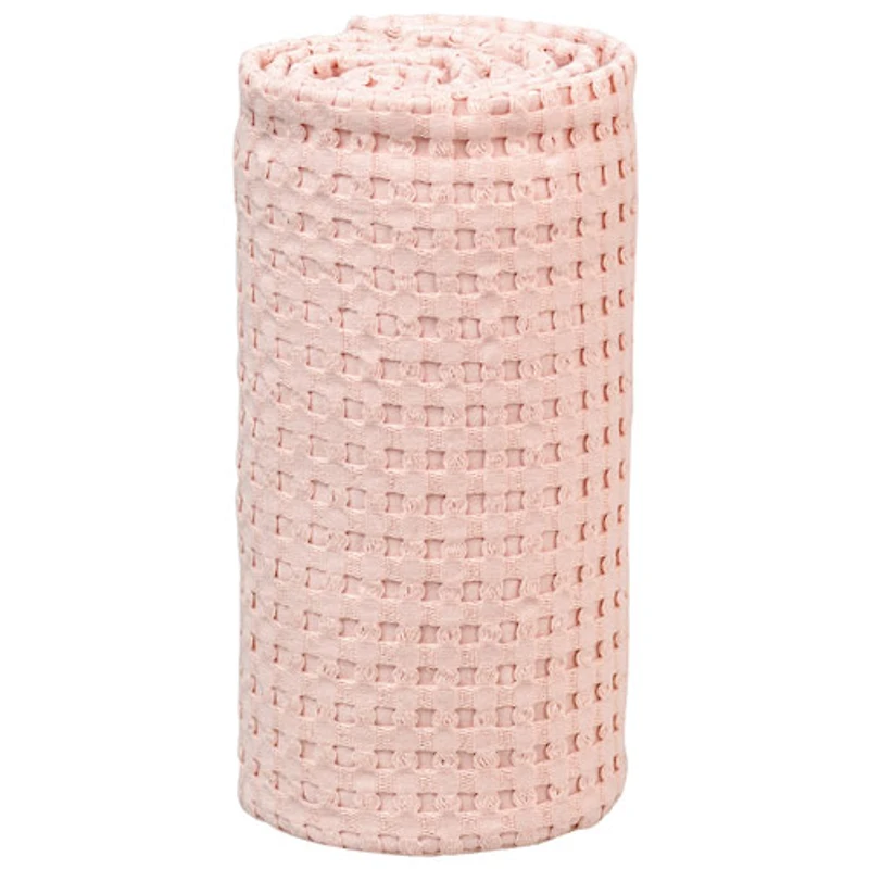 Lulujo Boho Waffle Blankets - Light Pink
