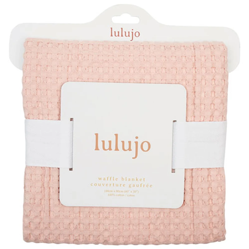 Lulujo Boho Waffle Blankets - Light Pink