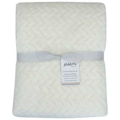 Couverture en flanelle jacquard de Juddlies - Blanc cassÃ©
