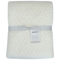 Juddlies Jacquard Flannel Blanket - Off-White
