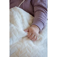 Juddlies Jacquard Flannel Blanket - Off-White