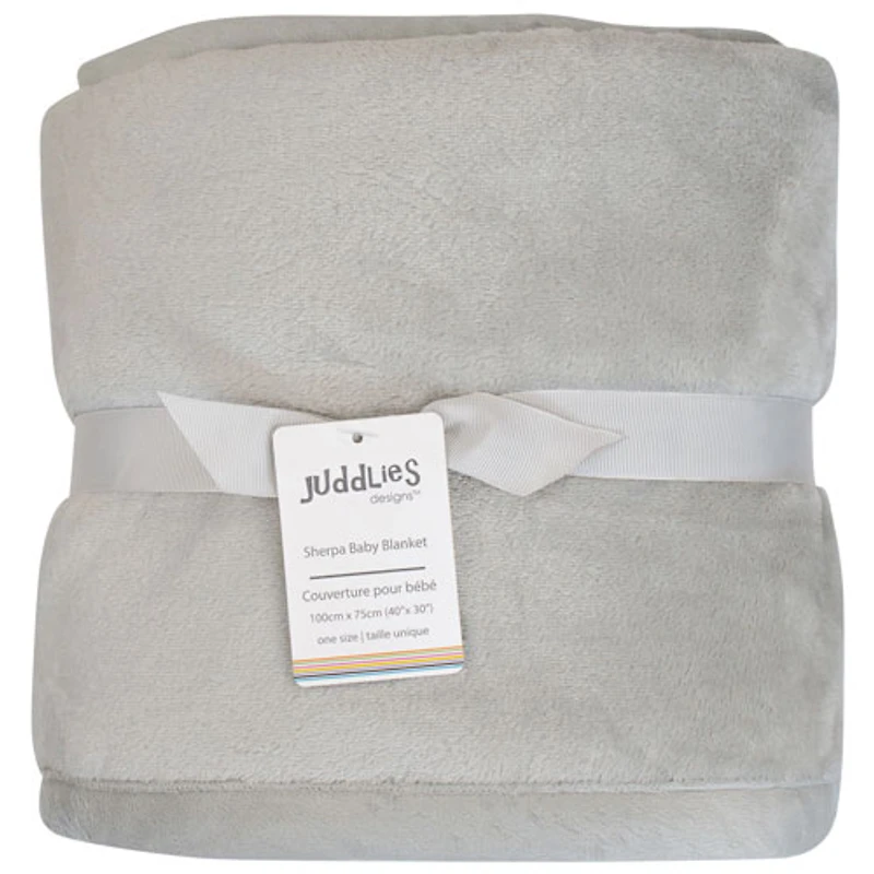 Couverture Sherpa en flanelle de Juddlies - Gris pâle