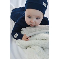 Couverture Sherpa en flanelle de Juddlies - Gris pÃ¢le