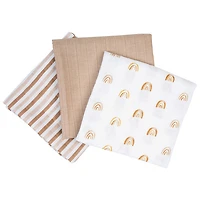 Lulujo Muslin Swaddles - 3 Pack - Rainbow