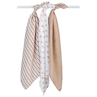 Lulujo Muslin Swaddles - 3 Pack - Rainbow