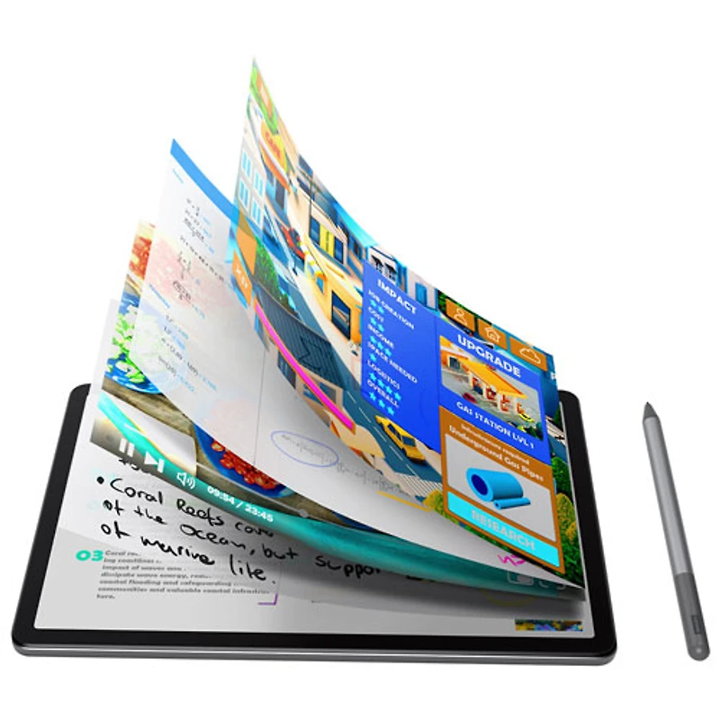 Tablette Tab M11 11 po 64 Go Android 13 de Lenovo à processeur octocoeur MediaTek Helio G88 avec étui et stylet - Gris