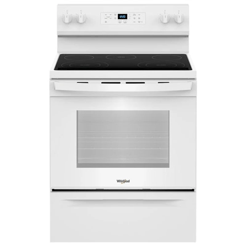 Cuisinière électrique autonome à 5 éléments avec four autonettoyant 5,3 pi³ 30 po série 3 de Whirlpool (YWFES3330RW) - Blanc
