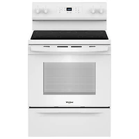 Cuisinière électrique autonome à 5 éléments avec four autonettoyant 5,3 pi³ 30 po série 3 de Whirlpool (YWFES3330RW) - Blanc