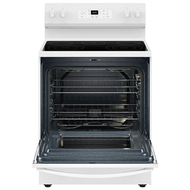 Cuisinière électrique autonome à 5 éléments avec four autonettoyant 5,3 pi³ 30 po série 3 de Whirlpool (YWFES3330RW) - Blanc