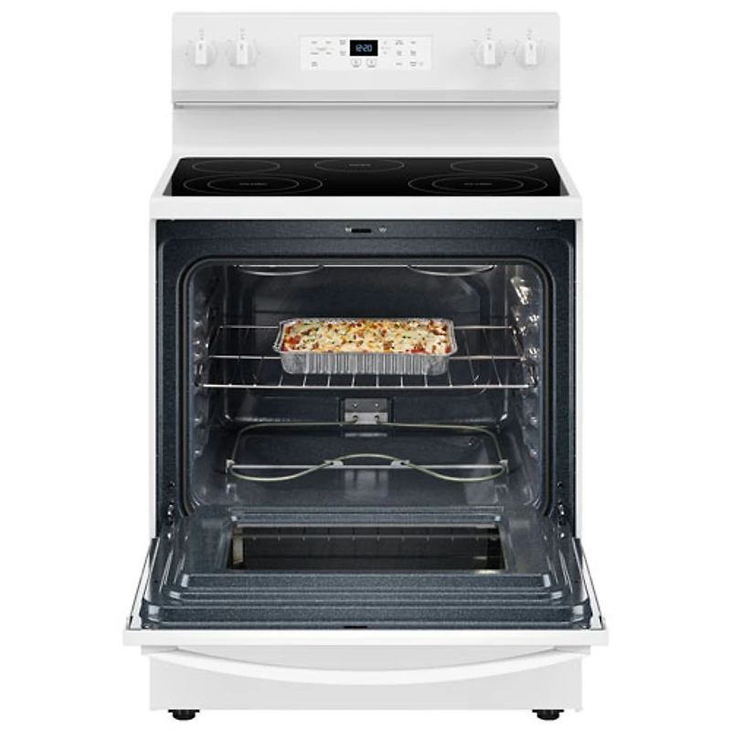 Cuisinière électrique autonome à 5 éléments avec four autonettoyant 5,3 pi³ 30 po série 3 de Whirlpool (YWFES3330RW) - Blanc