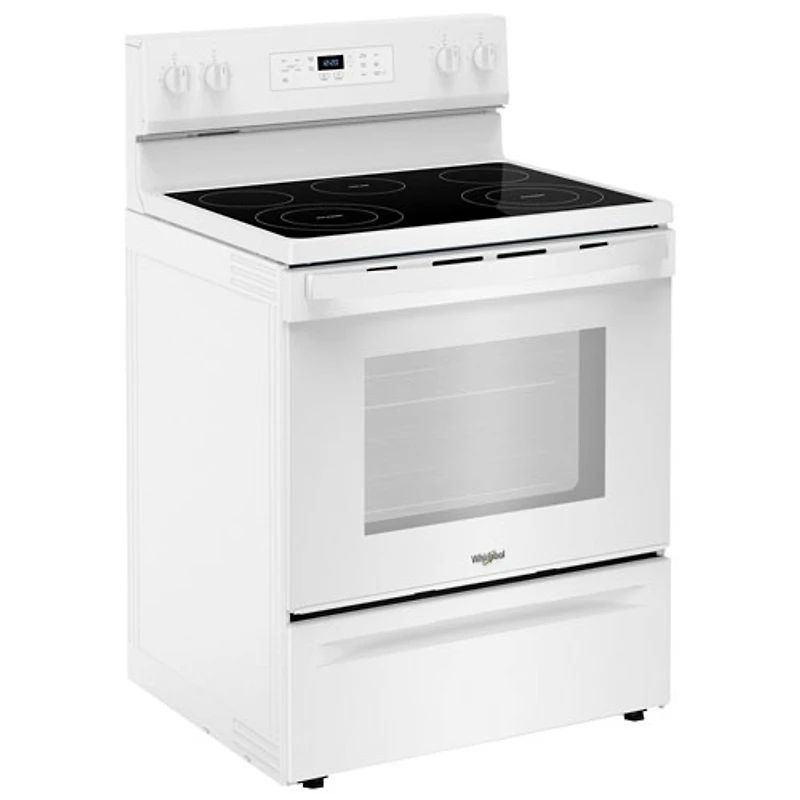 Cuisinière électrique autonome à 5 éléments avec four autonettoyant 5,3 pi³ 30 po série 3 de Whirlpool (YWFES3330RW) - Blanc