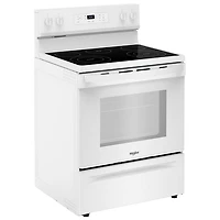 Cuisinière électrique autonome à 5 éléments avec four autonettoyant 5,3 pi³ 30 po série 3 de Whirlpool (YWFES3330RW) - Blanc