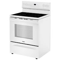 Cuisinière électrique autonome à 5 éléments avec four autonettoyant 5,3 pi³ 30 po série 3 de Whirlpool (YWFES3330RW) - Blanc