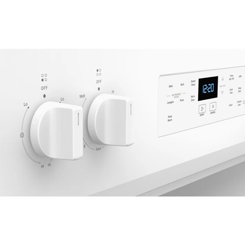 Cuisinière électrique autonome à 5 éléments avec four autonettoyant 5,3 pi³ 30 po série 3 de Whirlpool (YWFES3330RW) - Blanc