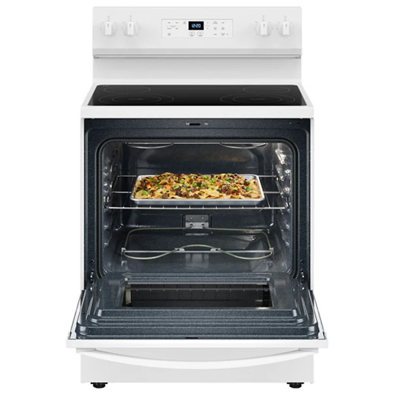 Cuisinière électrique autonome à 4 éléments avec four autonettoyant 5,3 pi³ 30 po série 3 de Whirlpool (YWFES3530RW) - Blanc