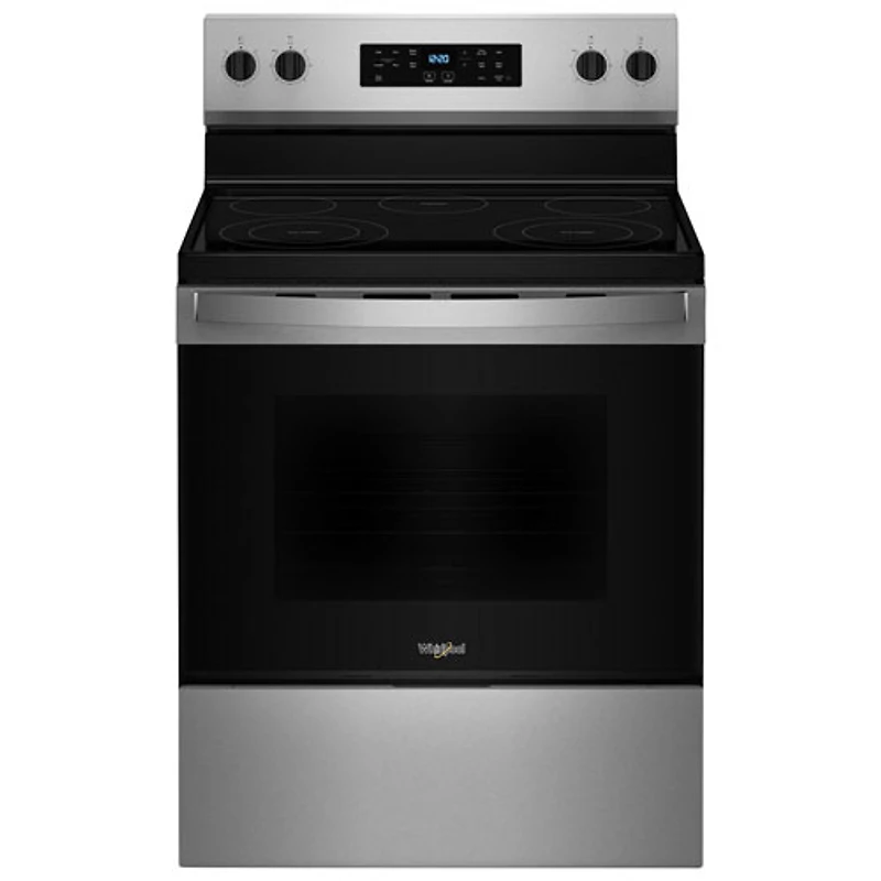 Cuisinière électrique autonome à 5 éléments avec four Steam Clean 5,3 pi³ 30 po série 3 de Whirlpool (YWFES3330RZ) - Inox