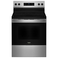 Cuisinière électrique autonome à 5 éléments avec four Steam Clean 5,3 pi³ 30 po série 3 de Whirlpool (YWFES3330RZ) - Inox