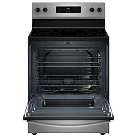 Cuisinière électrique autonome à 5 éléments avec four Steam Clean 5,3 pi³ 30 po série 3 de Whirlpool (YWFES3330RZ) - Inox