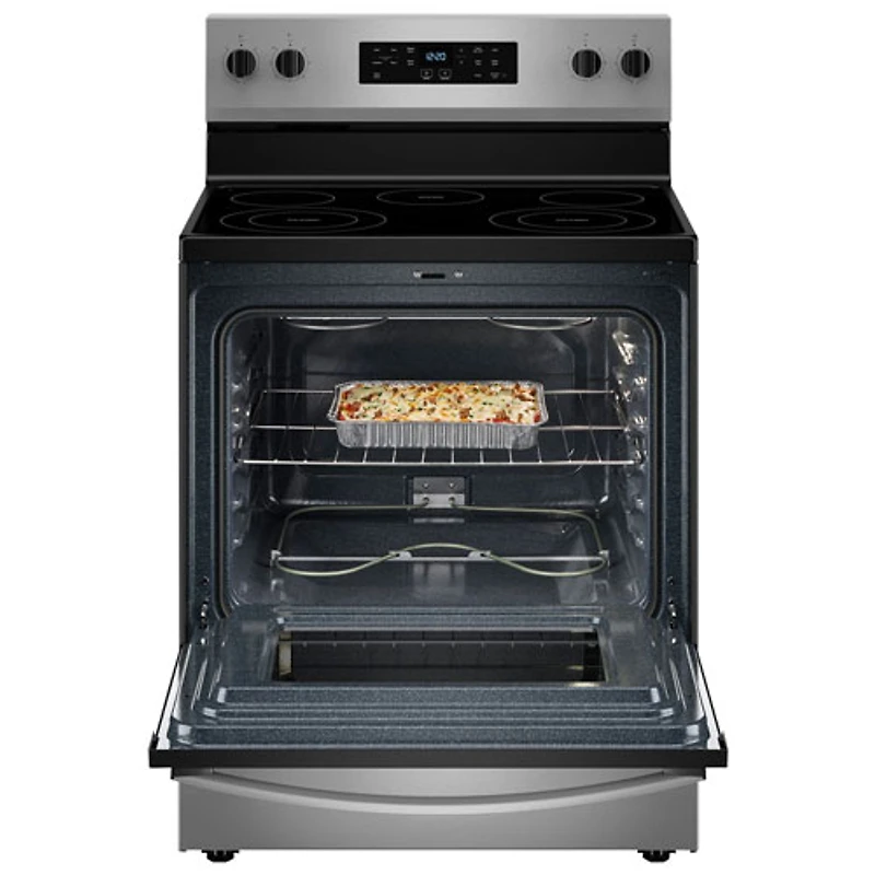 Cuisinière électrique autonome à 5 éléments avec four Steam Clean 5,3 pi³ 30 po série 3 de Whirlpool (YWFES3330RZ) - Inox