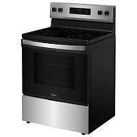 Cuisinière électrique autonome à 5 éléments avec four Steam Clean 5,3 pi³ 30 po série 3 de Whirlpool (YWFES3330RZ) - Inox