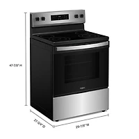 Whirlpool 3 Series 30" 5.3 Cu. Ft. Self-Clean 4-Element Freestanding Electric Range (YWFES3530RS) - SS