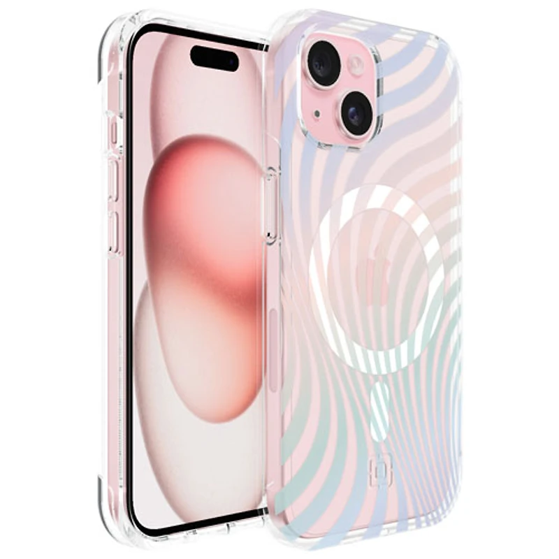 Étui rigide ajusté Forme d'Incipio pour iPhone 16e/15/14/13 - Vague hypnotique iridescente