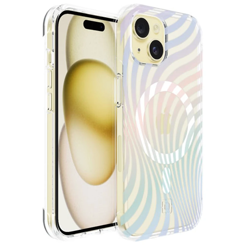 Étui rigide ajusté Forme d'Incipio pour iPhone 16e/15/14/13 - Vague hypnotique iridescente
