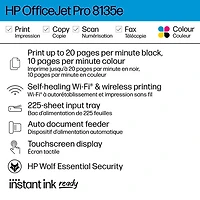 HP OfficeJet Pro 8135e Wireless All-In-One Inkjet Printer - HP Instant Ink 3-Month Free Trial Included*