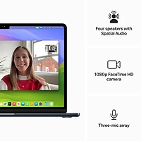 MacBook Air 13 po + Touch ID d'Apple (2024) - Minuit (puce M3 d'Apple/SSD 512 Go/RAM 8 Go) - Anglais