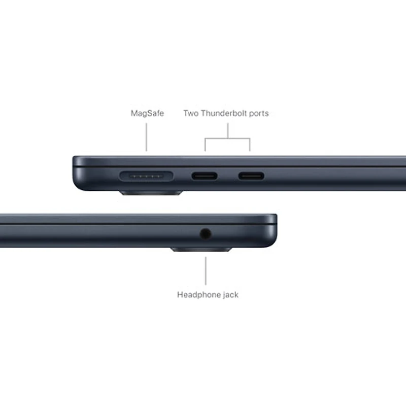 MacBook Air 13 po + Touch ID d'Apple (2024) - Minuit (puce M3 d'Apple/SSD 512 Go/RAM 8 Go) - Anglais