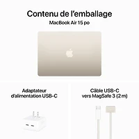 MacBook Air de 15 po avec Touch ID d'Apple (2024) - Comète (puce M3 d'Apple/SSD 512 Go/RAM Go