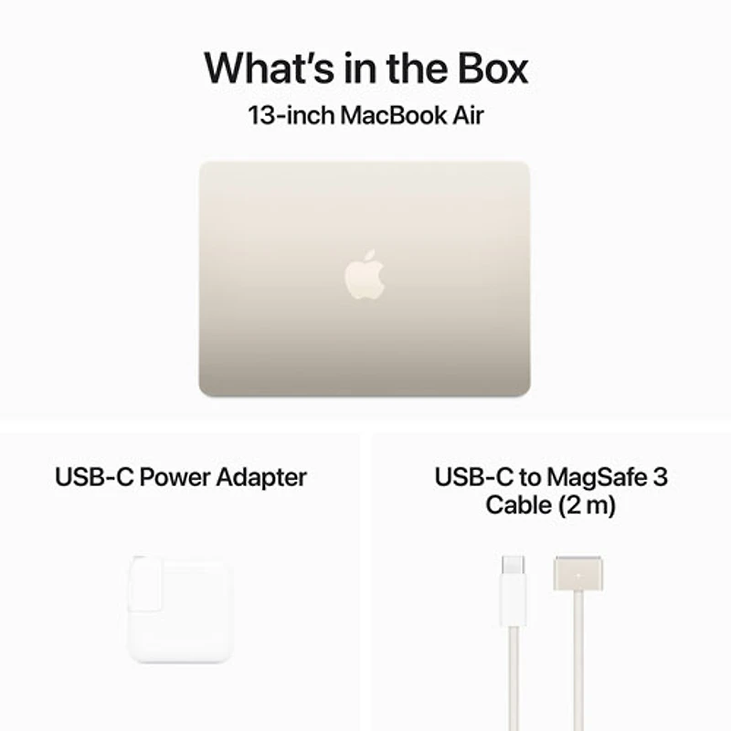 MacBook Air de 13 po avec Touch ID d'Apple (2024) - Comète (puce M3 d'Apple/SSD 512 Go/RAM 16 Go) - Français