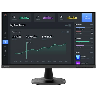 Moniteur de jeu FreeSync DEL AV HD intégrale IPS 75 Hz 4 ms 23,8 po D24-40 de Lenovo (67A2KCC6US) - Exclusivité Best Buy
