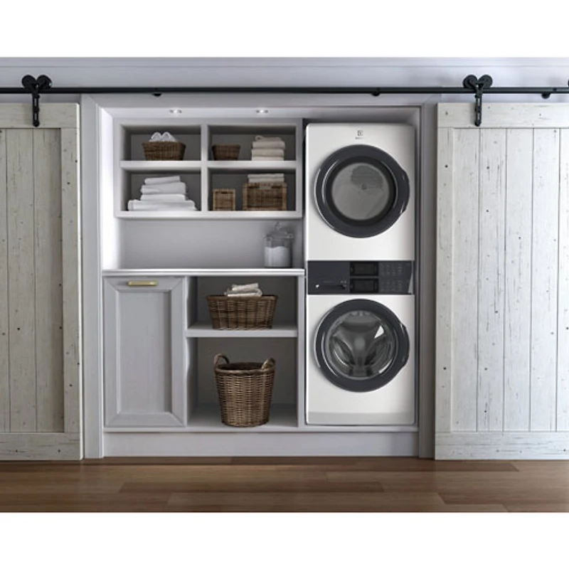 Duo laveuse électrique de 5,1 pi³ et sécheuse de 8 pi³ d'Electrolux (ELTE730CAW) - Blanc