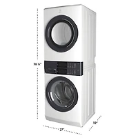 Duo laveuse électrique de 5,1 pi³ et sécheuse de 8 pi³ d'Electrolux (ELTE730CAW) - Blanc