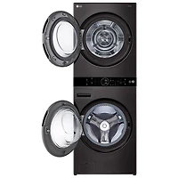 Duo WashTower avec laveuse électrique 5 pi³ et sécheuse de 7,8 pi³ HeatPump de LG (WKHC252HBA) - Acier noir