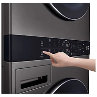 Duo WashTower avec laveuse électrique 5 pi³ et sécheuse de 7,8 pi³ HeatPump de LG (WKHC252HBA) - Acier noir