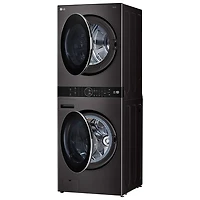 LG WashTower 5 Cu. Ft. Electric Washer & 7.8 Cu. Ft. Heat Pump Dryer Laundry Centre (WKHC252HBA) - Black Steel