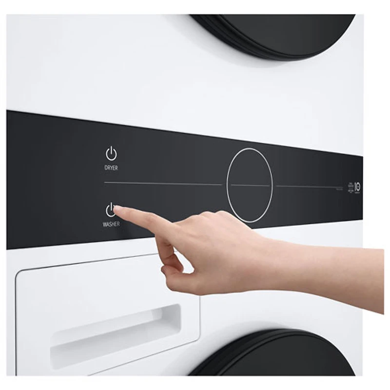 LG WashTower 2.8 Cu. Ft. Front Load Washer & 4.2 Cu. Ft. Heat Pump Dryer Laundry Centre (WKHC152HWA) - White