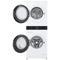 LG WashTower 2.8 Cu. Ft. Front Load Washer & 4.2 Cu. Ft. Heat Pump Dryer Laundry Centre (WKHC152HWA) - White