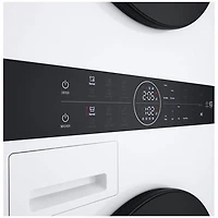 Duo laveuse à chargement frontal de 2,8 pi³ et sécheuse à thermopompe de 4,2 pi³ WashTower de LG (WKHC152HWA) - Blanc