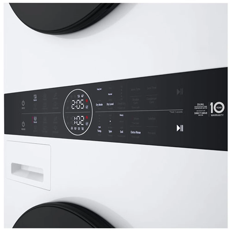 LG WashTower 2.8 Cu. Ft. Front Load Washer & 4.2 Cu. Ft. Heat Pump Dryer Laundry Centre (WKHC152HWA) - White