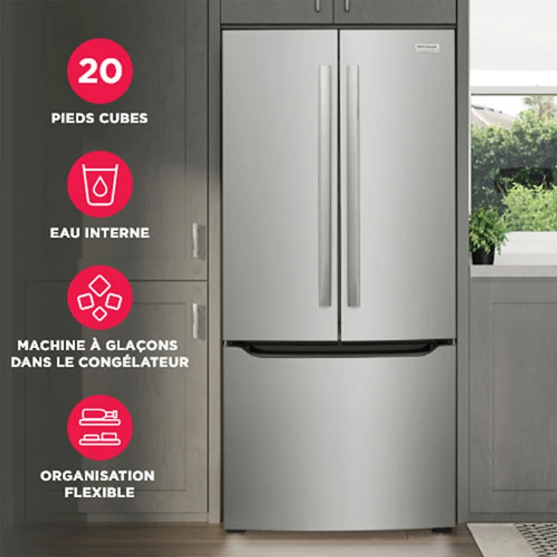 Réfrigérateur à deux portes 20 pi³ 30 po avec distributeur d'eau Gallery de Frigidaire (GRFN2023AF) - Acier inoxydable