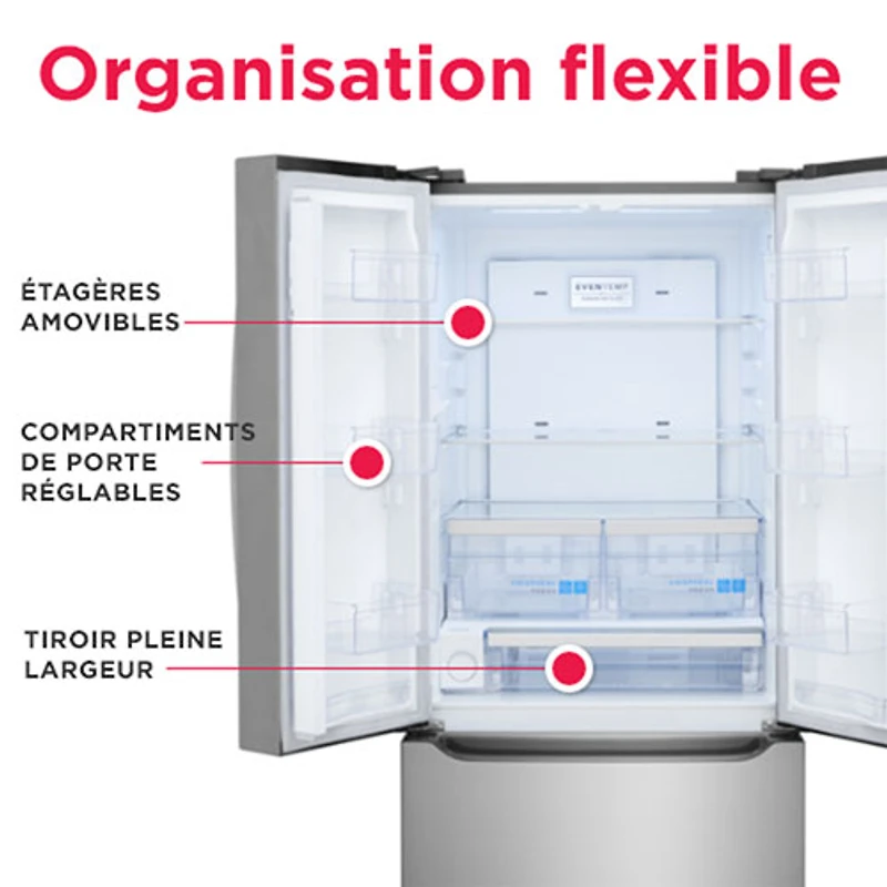 Réfrigérateur à deux portes 20 pi³ 30 po avec distributeur d'eau Gallery de Frigidaire (GRFN2023AF) - Acier inoxydable