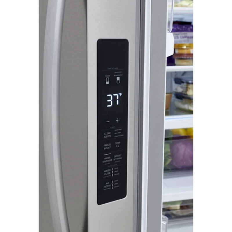 Réfrigérateur à deux portes 28,8 pi³ 36 po avec distributeur d'eau de Frigidaire (FRFN2813AF) - Acier inoxydable