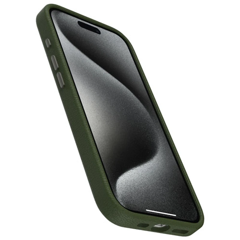 OtterBox Symmetry Cactus Leather Fitted Hard Shell Case for iPhone 15 Pro - Green