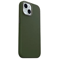 Étui rigide ajusté en cuir de cactus Symmetry d'OtterBox pour iPhone 15 - Vert