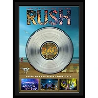 Frameworth - Rush : Toile encadrée avec disque de platine de la tournée du 40e anniversaire